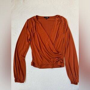 🌟 FashionNova Burnt Orange Blouse - Size S - Never Worn